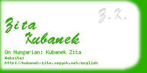 zita kubanek business card